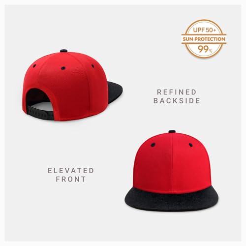 Image of CHOK.LIDS Flat Bill Visor Classic Snapback Hat Blank Adjustable Brim High Top End Trendy Color Style Plain Tone Baseball Cap