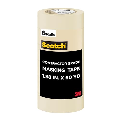 Image of Scotch Painter's Tape Contractor Grade,1.88 in x 60.1 yd Rolls, 6 Pack | 6 Rolls per set, 36 total rolls, Holds to Surfaces For Up to 3 days, Interior & Exterior Use, Model 2020-48TP6
