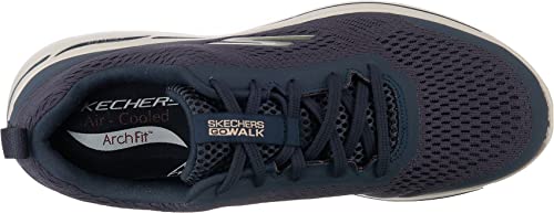 Skechers Men's Go Walk Arch Fit Idyllic Sneaker, Navy/Gold, 10.5