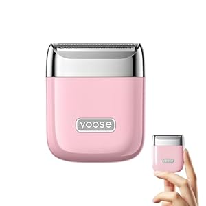 Yoose Mini Elektrischer Rasierer Damen Intimbereich, Intimrasierer Frauen Trimmer Akku Aufladbar Wet und Dry für Bikinizone Achseln Arme Beine, Ipx7 Wasserdicht Wiederaufladbar mit USB C, Rosa