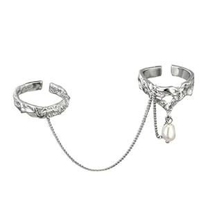 Ring 925, Wedding Rings Silver Luxury Double Ring Chain Tassel Elegant S925 Sterling Silver Engagement Ring for Women Adjustable