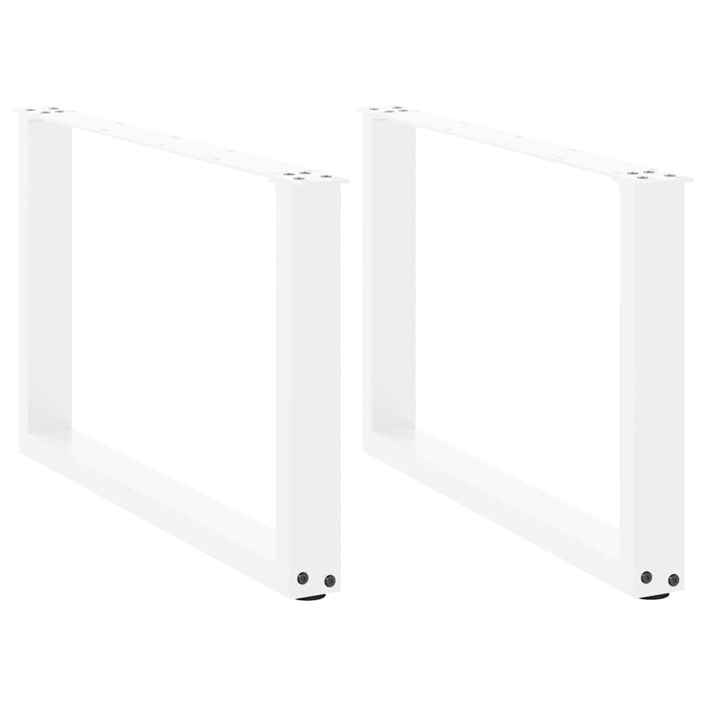 SXZenSpace Coffee Table Legs U-Shaped White 70x42-43 cm Steel Set of 2 Adjustable Modern Dining Desk Support for Living Room Bedroom Office