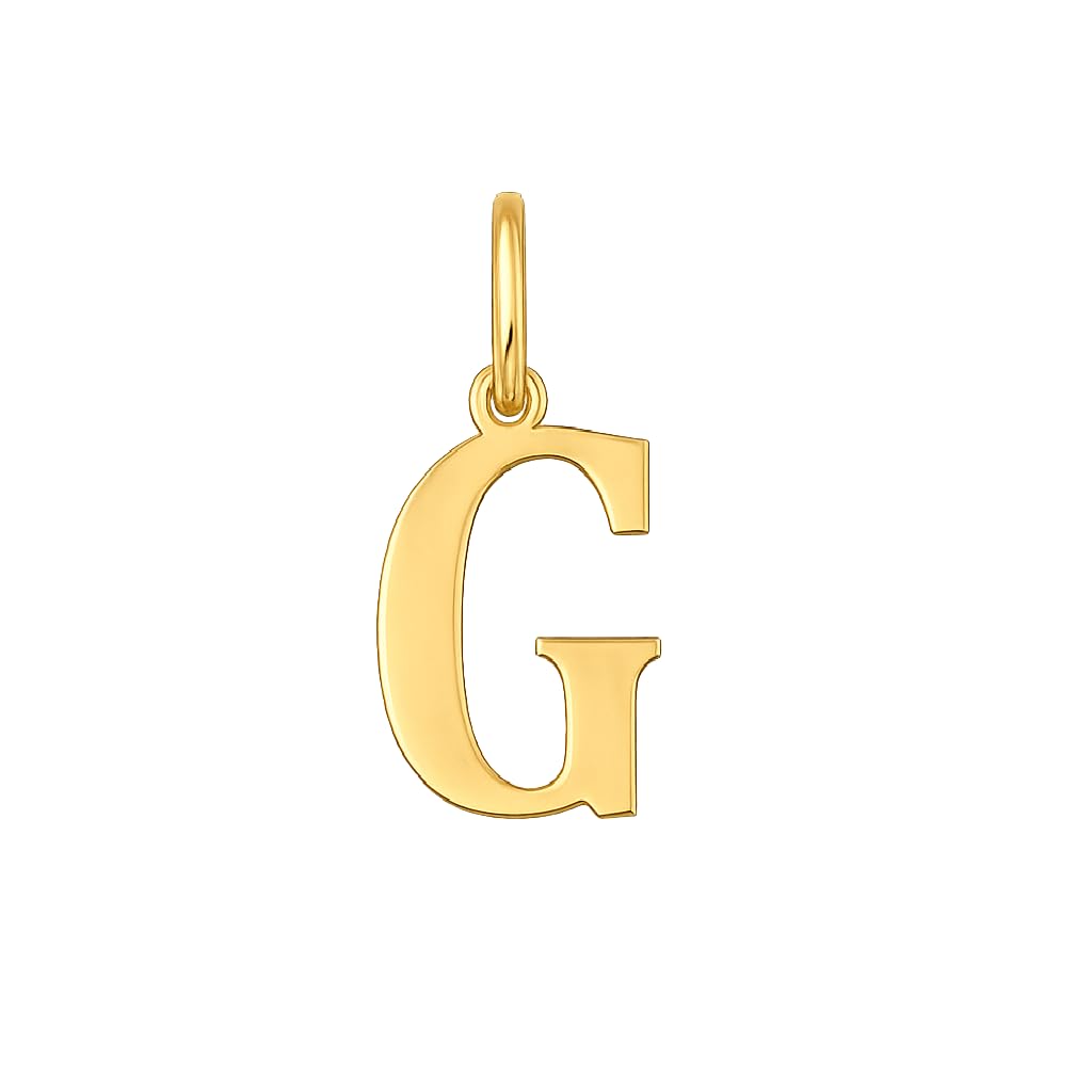 Rodium – Buchstabenanhänger G aus 585er Gelbgold – 14-Karat-Initialen-Anhänger für Halskette oder Armband – Geschenk für Frauen – hergestellt in Italien