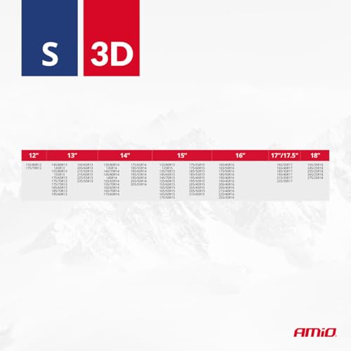 Cadenas de nieve textiles AMiO 04507 (par de fundas para neumáticos de coche) 2