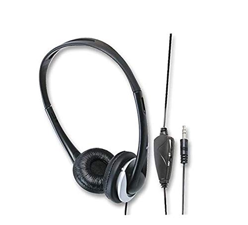 K M Electronics® Mono Stereo TV Television Headphones Long Lead 6M Cable in LINE Volume Control