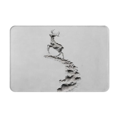 YTUOPWE Felpudo de 40,6 x 61 cm con imagen de cervatillo galopante, absorbente de agua, antideslizante, para puertas delanteras, entradas y baños