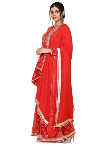 Image of Saanjh Premium Printed Cotton Dupatta with Floral Border|Woven Dupatta /Chunni,Width 1 Meter, Length 2.5 Meter