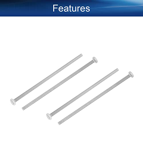 Image of M6 Hex Bolt M6-1 x 140mm Hex Bolt UNC Hex Head Screw Bolts 304 Stainless Steel Fully Threaded Hex Tap Bolts 4pcs