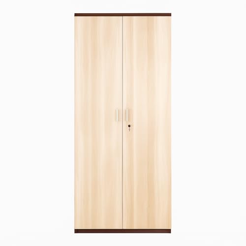 Image of AAVATAR 2 Door Wooden Wardrobe with Drawers | Natural & Wenge Finish Cupboard for Bedroom | Engineered Wood Almirah, Handles & Spacious Shelves Storage (H75 x W30 x D19 Inch)
