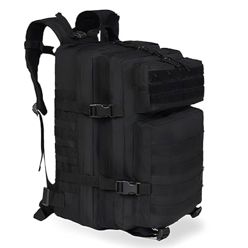 CINGHI LUSSO Mochila Tactica Mochila Militar 45L Con Multiples Bolsillos Multifuncional Mochila Mochila de Viaje Gran Capacidad Senderismo Supervivencia Camping（Negro）