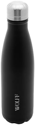 WOLFF - Garrafa Térmica de Aço Inox Preta com Parede Dupla - 500m...