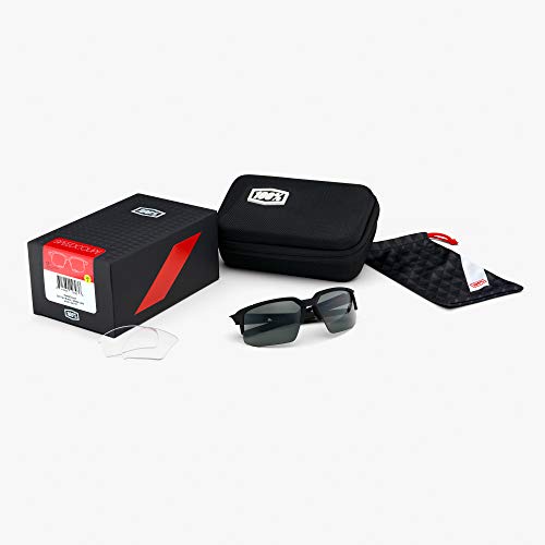 100% Speedcoupe Sport Performance Sunglasses - Sport and Cycling Eyewear (Soft TACT Black - HIPER Red Multilayer Mirror Lens)4