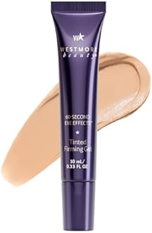 Westmore Beauty 60 Second Effects Tinted Firming Gel - Under Eye Cream For Puffiness And Bags Under Eyes - 10 mL Light to Medium - 0.33 Fl Oz