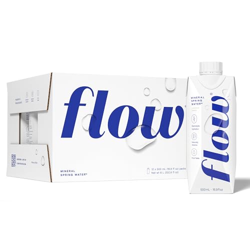 Flow Alkaline Spring Water - Refreshing Taste Of Natural Alkaline Water With Natural Electrolytes, Eco-Friendly Packaging, Non-GMO And BPA-Free. Unflavored. 12 Pack of 16.9 FL Bottles