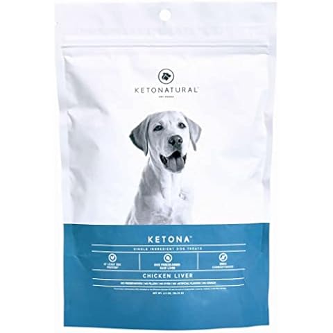 Ketona Zero Carb Chicken Liver Dog Treats - High Protein (52%), No Carb (0%), 100% Freeze Dried Chicken Liver Bites, Delicious and Healthy Treat and Training Reward Cover