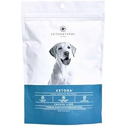 Ketona Zero Carb Chicken Liver Dog Treats - High Protein (52%), No Carb (0%), 100% Freeze Dried Chicken Liver Bites, Delicious and Healthy Treat and Training Reward
