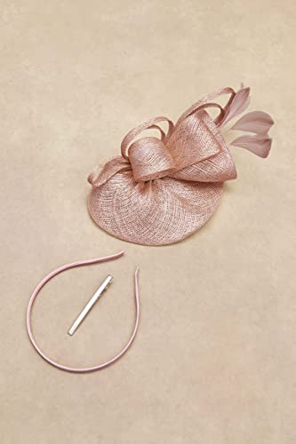 Babeyond Women's Pillbox Fascinator Hat Kentucky Hat Feather Fascinator Derby Headband Tea Party Fascinator Hat For Cocktail (B-Nude Pink) #TOP2