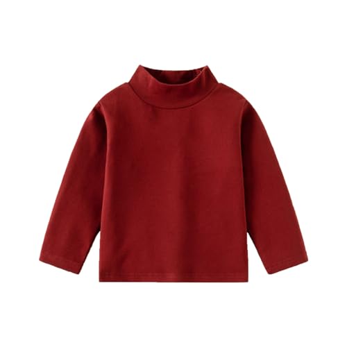 Kids Boys Mock Neck Turtleneck Toddler Solid Color Long Sleeve Thickened Bottoming T Shirt Fall Comfy Soft Pullover