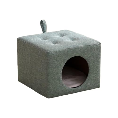 ACMEER ペットスツール クッション付 スツール 猫ハウス 座面クッション 座れる かわいい おしゃれ 小型犬 猫/犬用 おしゃれ ペットベッド シンプルな猫のアパートの家具 飼い主の腰掛けはペッ (M(34*34*26cm),グレーブルー)