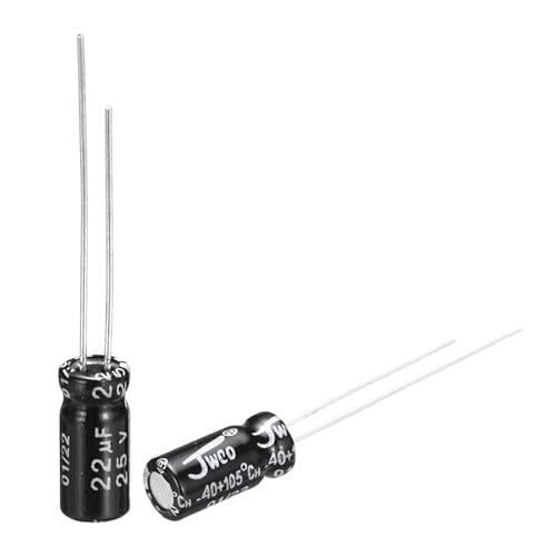 sourcing map 22uF 25V 5x11mm Electrolytic Capacitor, Radial Leads Aluminum Capacitors for TV, LCD Monitor, VCD, 15Pcs