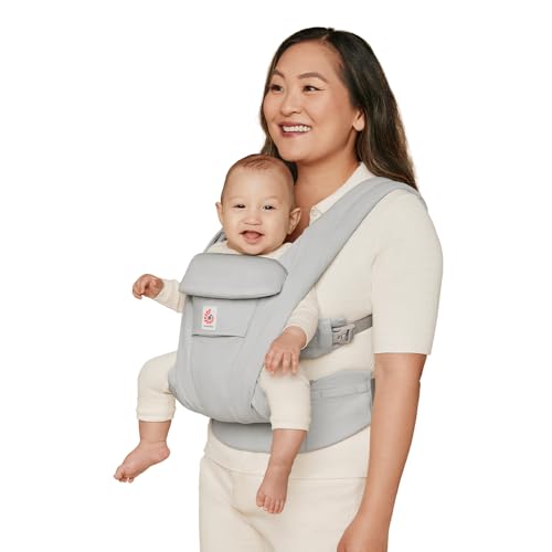 Image of Ergobaby Omni Deluxe Baby Carrier Newborn to Toddler - Breathable Baby Carriers for Summer - All-Position Carrier with Enhanced Lumbar Support & Airflow (7-45 Pounds), Cotton, Pearl Grey
