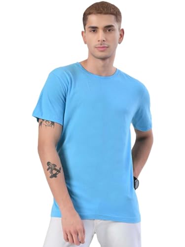 Image of Men's Plain Cotton Crew Neck T-Shirt Regular Fit Short Sleeve Tee