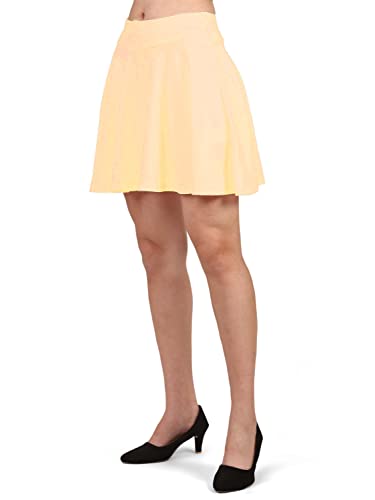 Image of Mehrang Girl's /Women's Classic Stretchy All Time Trendy Skater Skirt with Attached Inner Shorts and Flared Inskirt