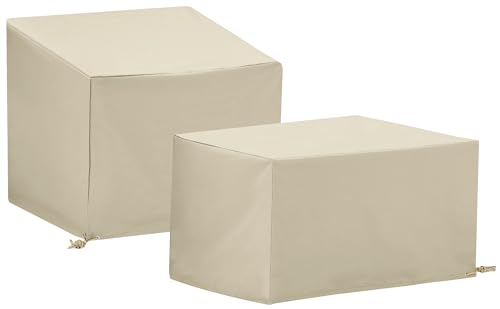Crosley Furniture Juego de 2 fundas impermeables para muebles de patio, para sillas y mesas/otomanas al aire libre, color marrón