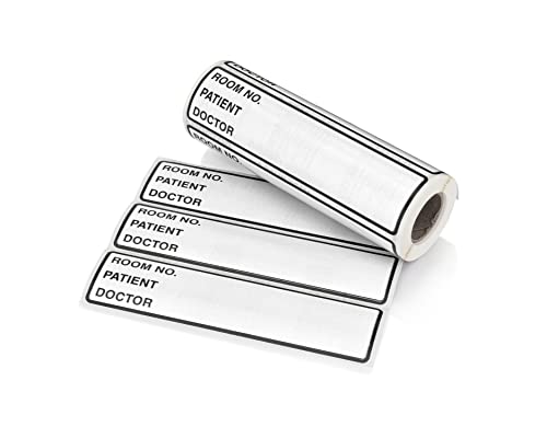 Image of Carstens Patient I.D. Adhesive Medical Chart Labels for 1.5 inch - 4 inch Ring Binder Spines - Pre-Printed Sticker Labels (Room No. / Patient /Doctor), 5 3 /8 inch x 1 3 /8 inch, White, Roll of 200