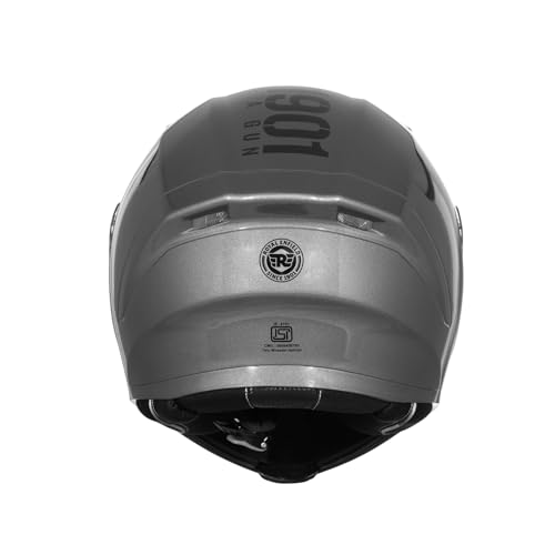 Image of Royal Enfield Mod Adroit MLG Modular Face helmet | Certification: ISI | Impact Protection: High-density EPS liner | Polycarbonate Visor | Micrometric lock | GRAY M