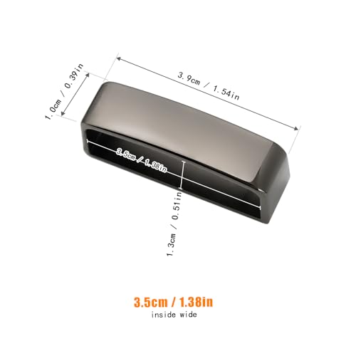 TANJUN 2pcs Belt Loop Keepers 33mm-35mm Metal Loops Anti-Slip Frosted Black Men's Women's Buckle Accessories3