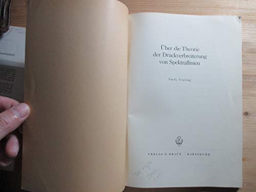 Über die Theorie der Druckverbreiterung von Spektrallinien