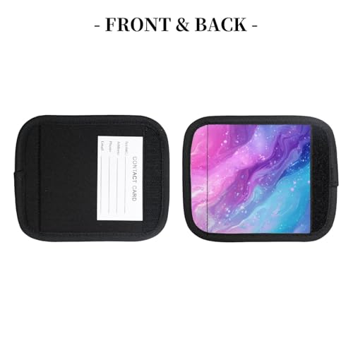 2PCS Luggage Handle Wrap for Suitcase Purple Pink Marble Neoprene Luggage Handle Covers Comfort Suitcase Identifiers Travel Accessories2