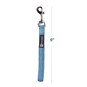 Blue9 Reflective Dog Training Leash 9 Inch Tab Lead with 3m Reflective Stitching for Obedience Recall and Agility Training Made in the Usa Blue  Cucciolini Doodles Blue 9 reflective dog training leash 9 inch tab lead with 3m reflective stitching for obedience recall and agility training made in the usa blue   cucciolini doodles
