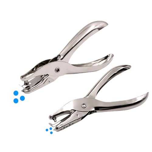 Small Single Hole Punch for Crafting - 1/8 & 1/4 One Hole Puncher 8 Sheet Capacity Soft Grip Handheld Circle Punch for Kids and Adults Paper Crafts (1/4 & 1/8)