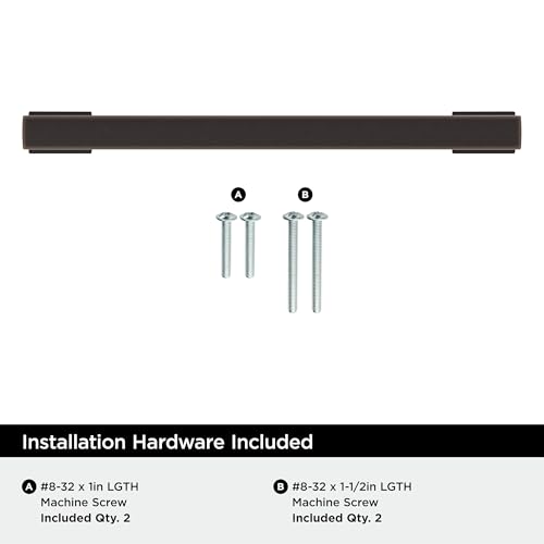 Image of Amerock 25 Pack 6-5 /16 inch Triomphe Oil-Rubbed Bronze Drawer Pull | 6-5 /16 inch (160mm) Center-to-Center Mounting Distance and 7-5 /16 inches Overall Length, Durable Zinc Cabinet Hardware