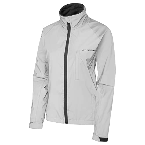 Ettore Damen Radsportjacke wasserdicht atmungsaktiv High-Vis reflektierende Silber - Night Glow - 40 EU, 14 UK