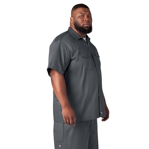 Image of Dickies Men's Short Sleeve Work Shirt - Durable Twill Button Down Shirts for Men, Lightweight Uniform for Daily Wear