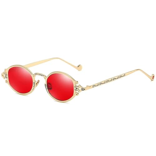 Lunettes de soleil steampunk rondes en métal pour hommes et femmes style vintage rétro