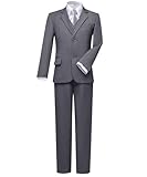 Boys Suit Size 8 Toddler Wedding Outfit Boy Ring Bearer Dress Clothes Kids Tuxedo Gray