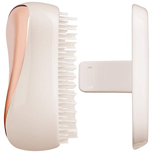 Tangle Teezer The Compact Styler Detangling Brush, Dry And Wet Hair Brush Detangler For Traveling And Small Hands, Ivory Rose Gold #TOP7