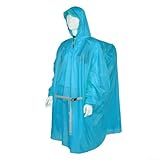 Rain Jacket for Hiking & Fishing – Packable 15D Nylon Drawstring Hood Raincoat, 250g, 130 x 80 cm (51.2 x 31. in), Adult -Size(Blue)