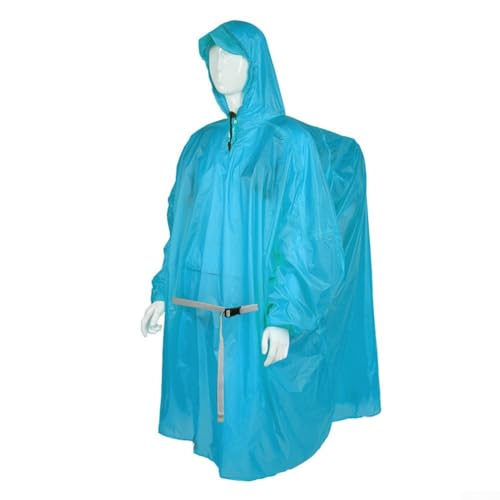 Raincoat for Hiking, Waterproof Nylon Rain Jacket with Hood and Brim, Adjustable Drawstring Hood, Compact Travel Raincoat, Lightweight Outdoor(Blue)