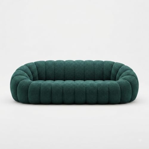 Image of CRAFTCITY 3 Seater Pumpkin Couch /Luxury Modern Upholstered Sofa for Living Room