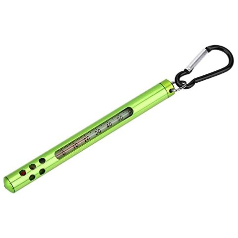 Baverta Water Thermometer - Water Thermometer with Carabiner Outdoor Metal Stream Thermometer(Green) Cover
