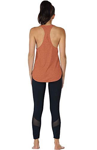 Icyzone Workout Tank Tops For Women - Athletic Yoga Tops, Racerback Running Tank Top Loose Fit(Pack Of 2) (S, Smoke Pine/Dusty Orange) #TOP5