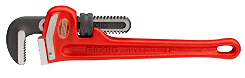 Image of RIDGID 36 inch and 12 inch Heavy Duty Straight Pipe Wrenches Plumbing Tool Set with Hook Jaws and Self Cleaning Threads, Red