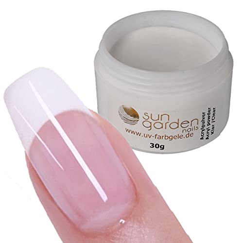 Sun Garden Nails-Acryl Pulver klar 30g inkl.Acrylpinsel Acryl Powder Nail Design Set Acryl für Fingernägel…
