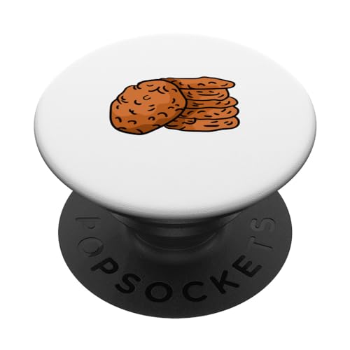 Chocolate Chip Cookies Cake Comic Art for Men Women Children PopSockets Swappable PopGrip, Black