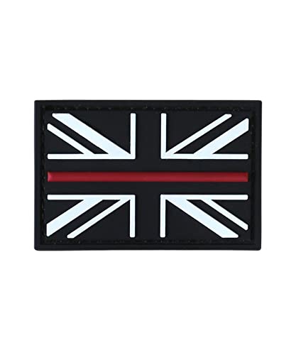 Kombat Thin Red Line Patch PVC with Hook and Loop Backing